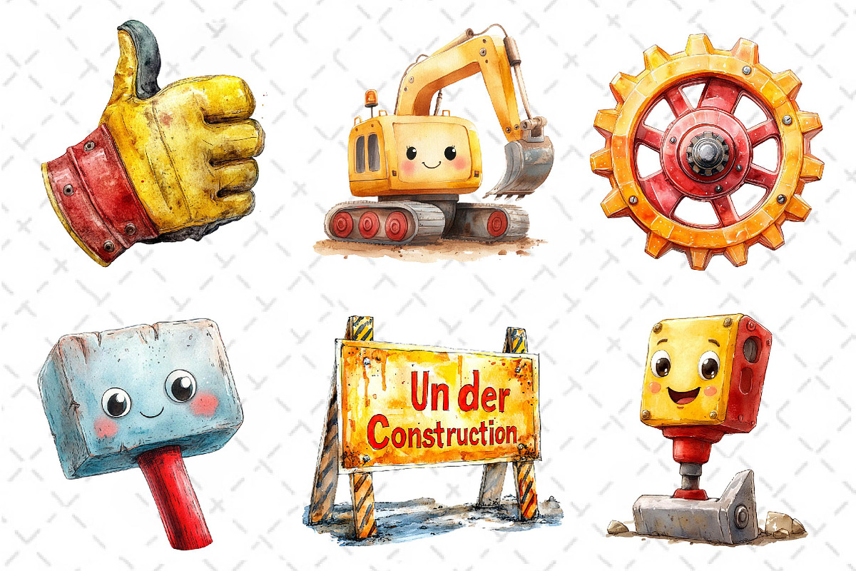 Cute Construction Clipart PNG, an Illustration by Dream Creation (Photo 5 of 6)