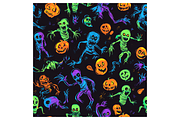 Neon Halloween Digital Paper, a Pattern Graphic by Chromolume Studio (Thumbnail 9 of 28)