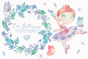 Cute Ballerina Collection Clip Art