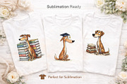 Bookworm Dog Sublimation PNG, an Animal Illustration by Artnoy (Thumbnail 5 of 18)