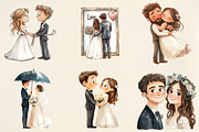 Watercolor Bride and Groom PNG, an Illustration by Pixels.Craft (Thumbnail 3 of 7)