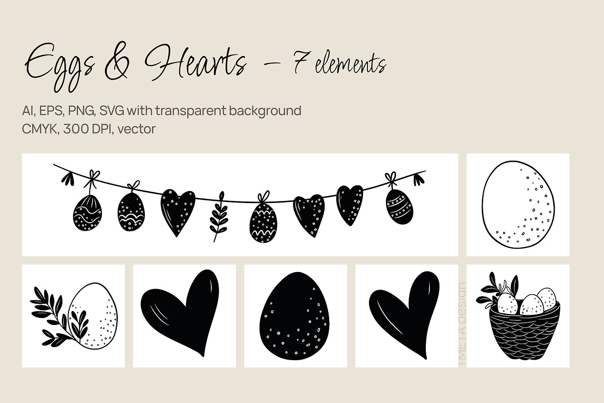 Spring Bunny & Floral Clipart Set, an Animal Illustration by Tmeta Design (Photo 4 of 11)