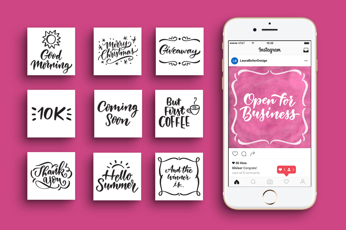 Lettering Overlays for Businesses, a Social Media Template by Laura Bolter Design (Photo 4 of 9)