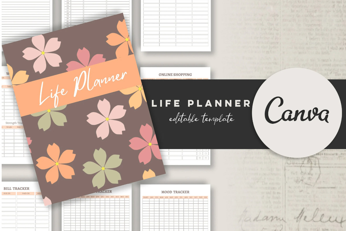 Printable Life Planner Template, a Stationery Template by Design House (Photo 1 of 9)