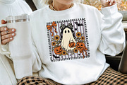 Cute Spooky Ghost with Sunflowers, a Seasonal Illustration by Creative Art (Thumbnail 3 of 3)