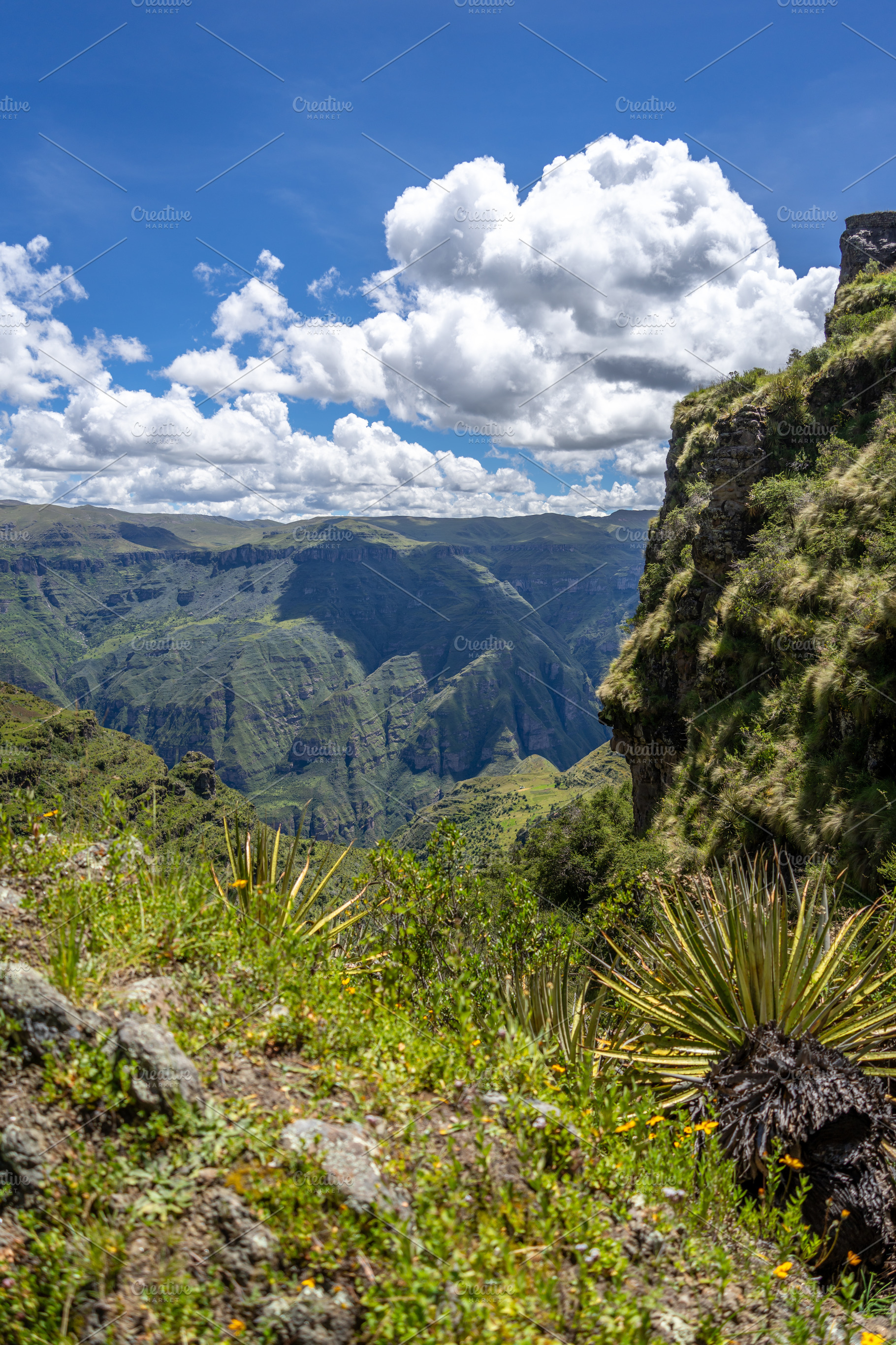 Majestic Rocky Mountains Seen from Waqrapukara, a Scenic Inca Si, an Architecture Photo by GoodGoods