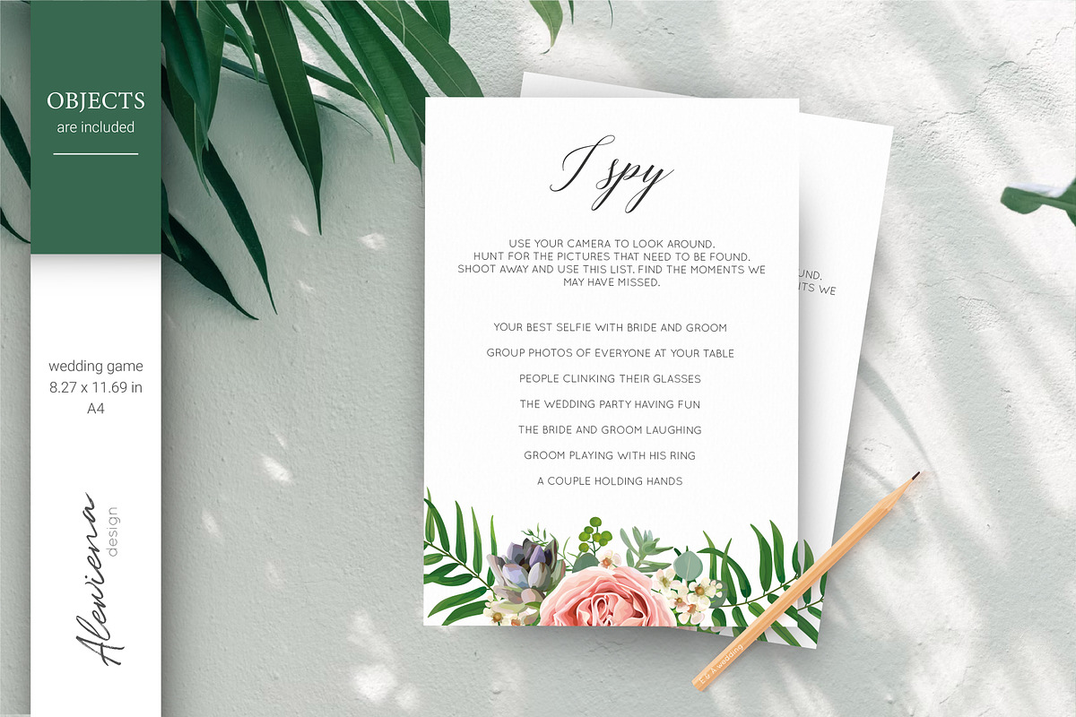 Wedding set - Tropical blossom, an Invitation Template by Alewiena (Photo 5 of 14)