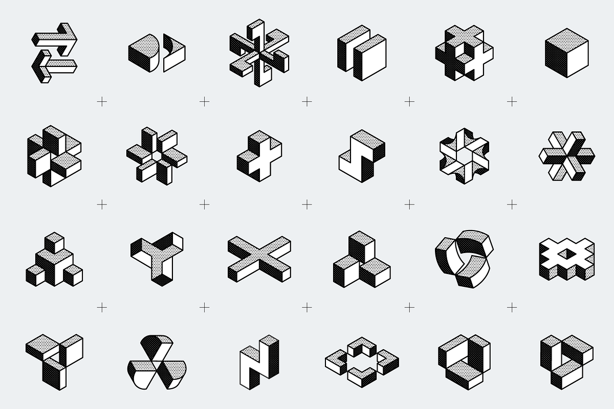 Impossible vector isometric shapes 2, a Duotone Icon by kaer_shop (Photo 3 of 6)
