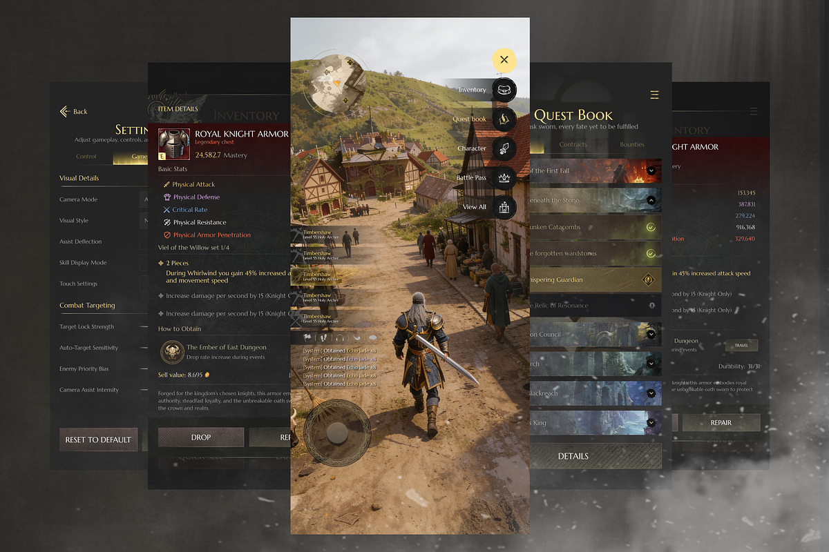 Crownfall Dark Fantasy RPG Game UI, an UI Kit Template by Timber Store (Photo 2 of 8)