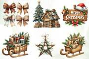 Warm Rustic Christmas Clipart, an Illustration by CreationArt (Thumbnail 2 of 5)
