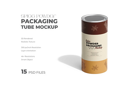 Paper Tube With Metallic Lid Mockup