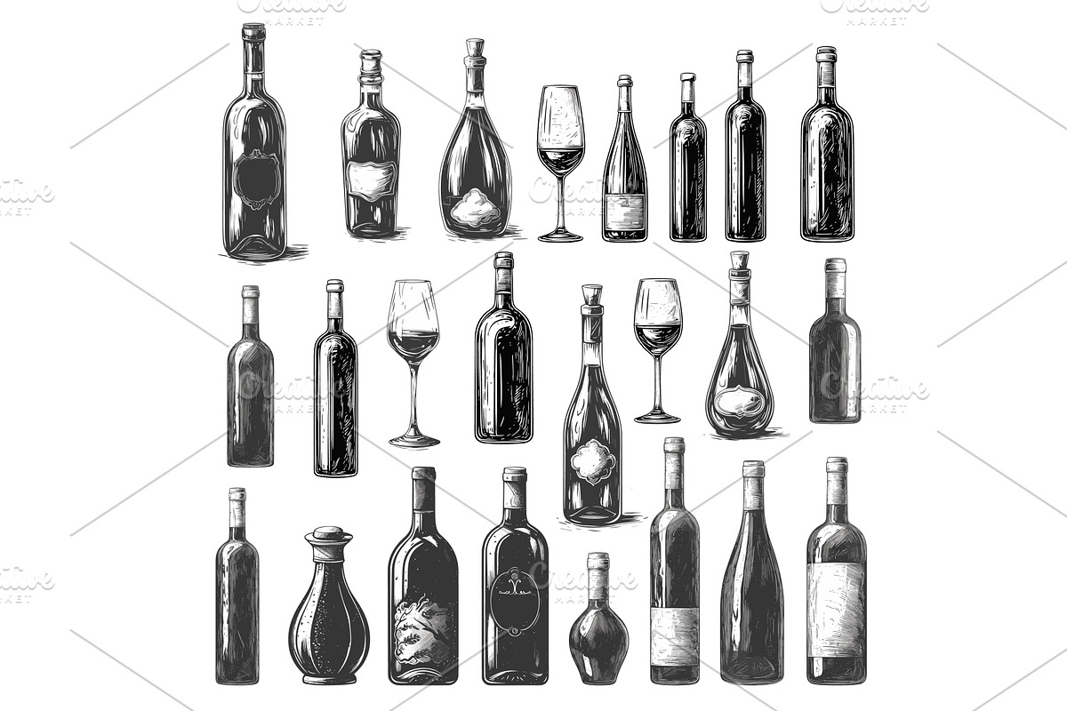Illustration of wine products, a Food Illustration by Stock-Smart-Start