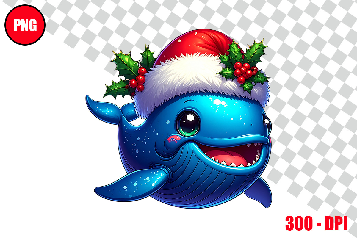 Christmas Whale Clipart Bundle Files, an Animal Illustration by taramija (Photo 8 of 26)