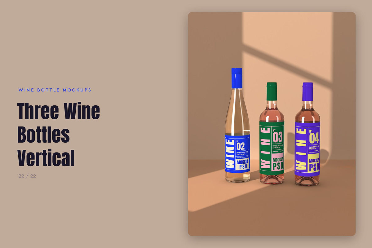 Wine Bottle Mockup Pack, a Cups & Container Mockup by Motion-Box (Photo 23 of 24)