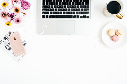 Workspace flat lay stock photo featuring styled stock photography, product