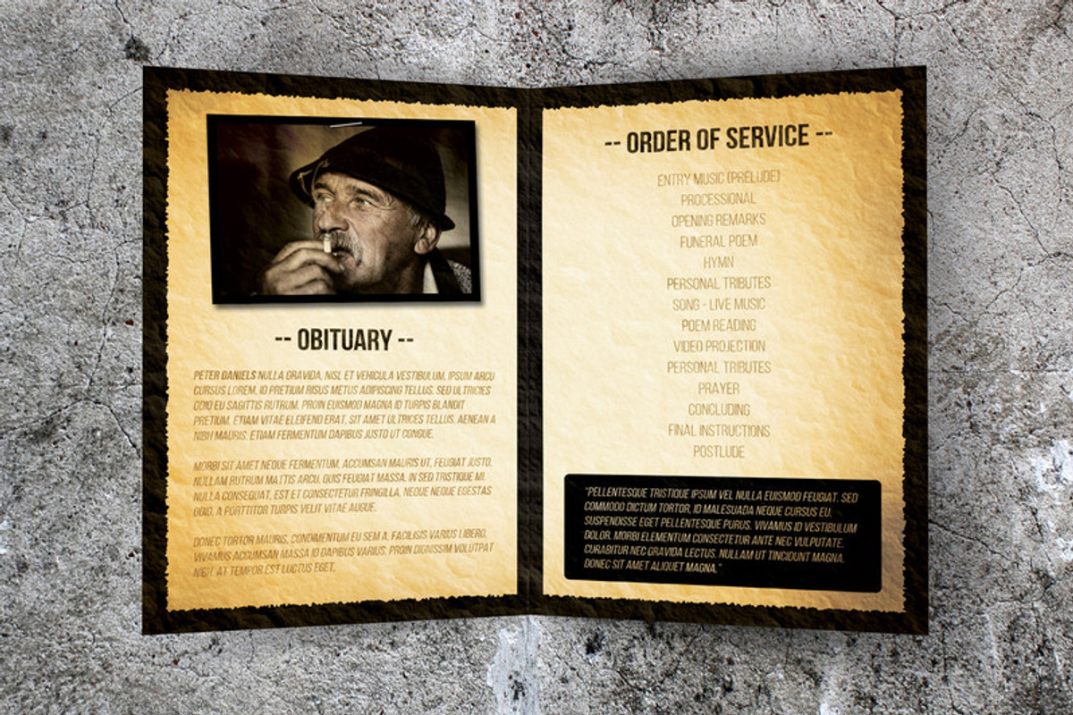 Old Style Funeral Program, a Brochure Template by Visual Impact (Photo 4 of 5)