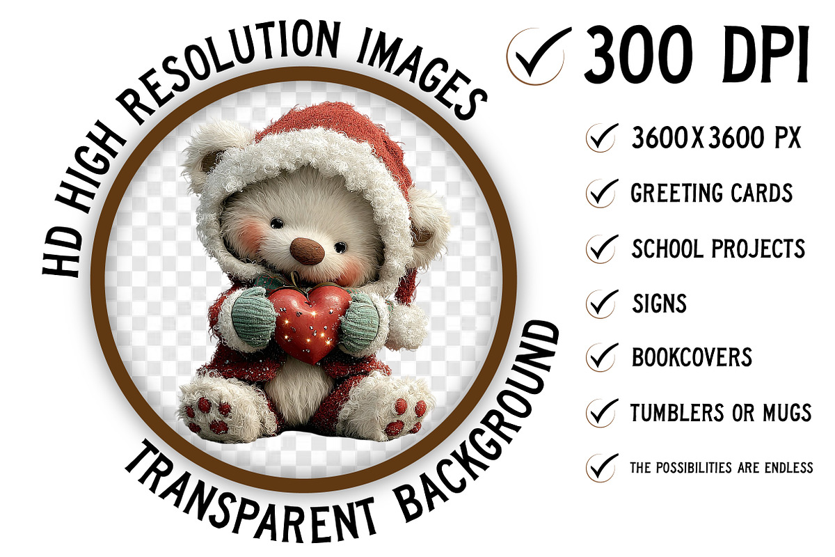 Sweet Santa Bears Clipart, an Illustration by Craft Nest (Photo 2 of 11)