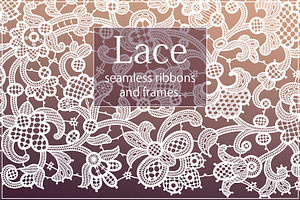 Lace Seamless Ribbons And Frames.