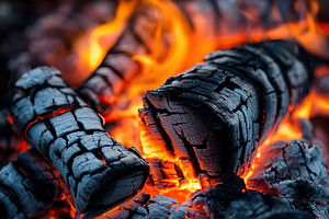 Closeup of burning campfire, a Nature Photo by AlyaAnd