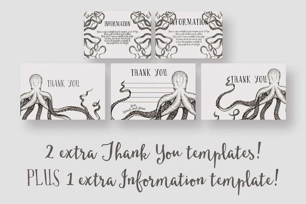 Octopus Wedding Invitation Suite, an Invitation Template by Knotted Design (Photo 4 of 5)