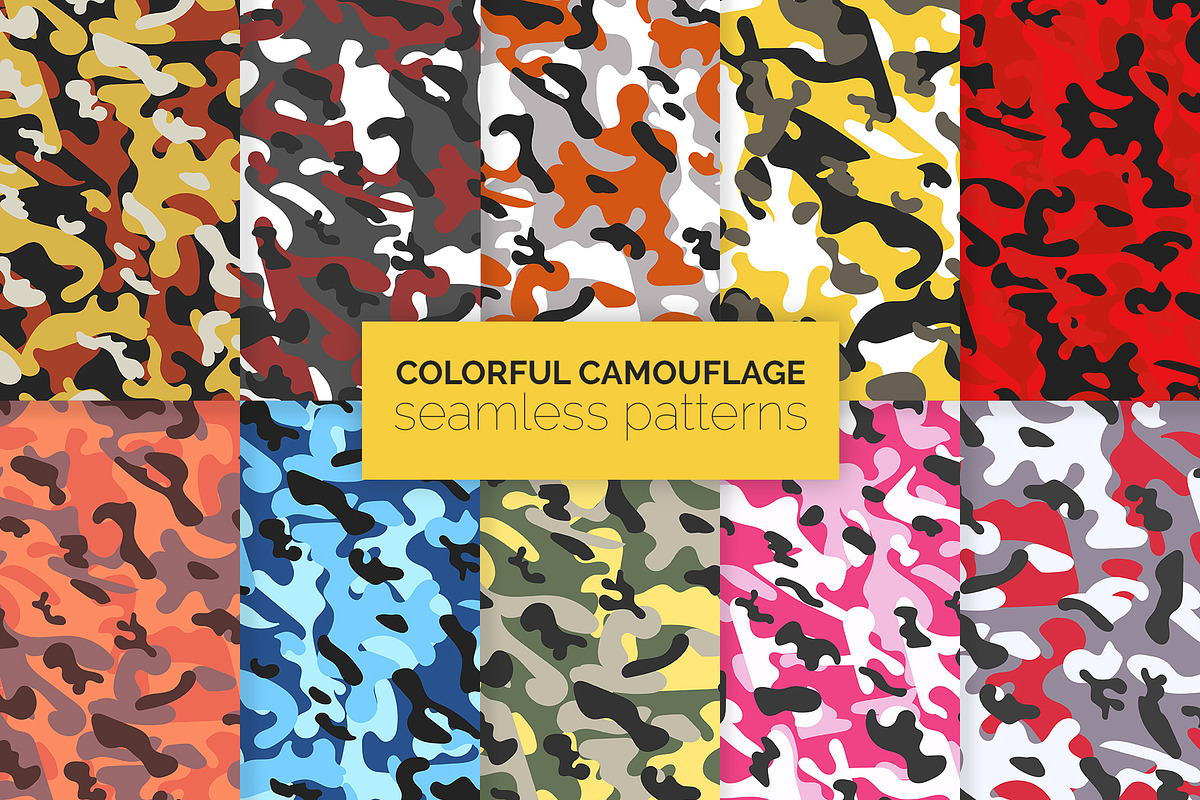 Colorful Camouflage Seamless Pattern, a Pattern Graphic by 3Y_Design (Photo 1 of 6)