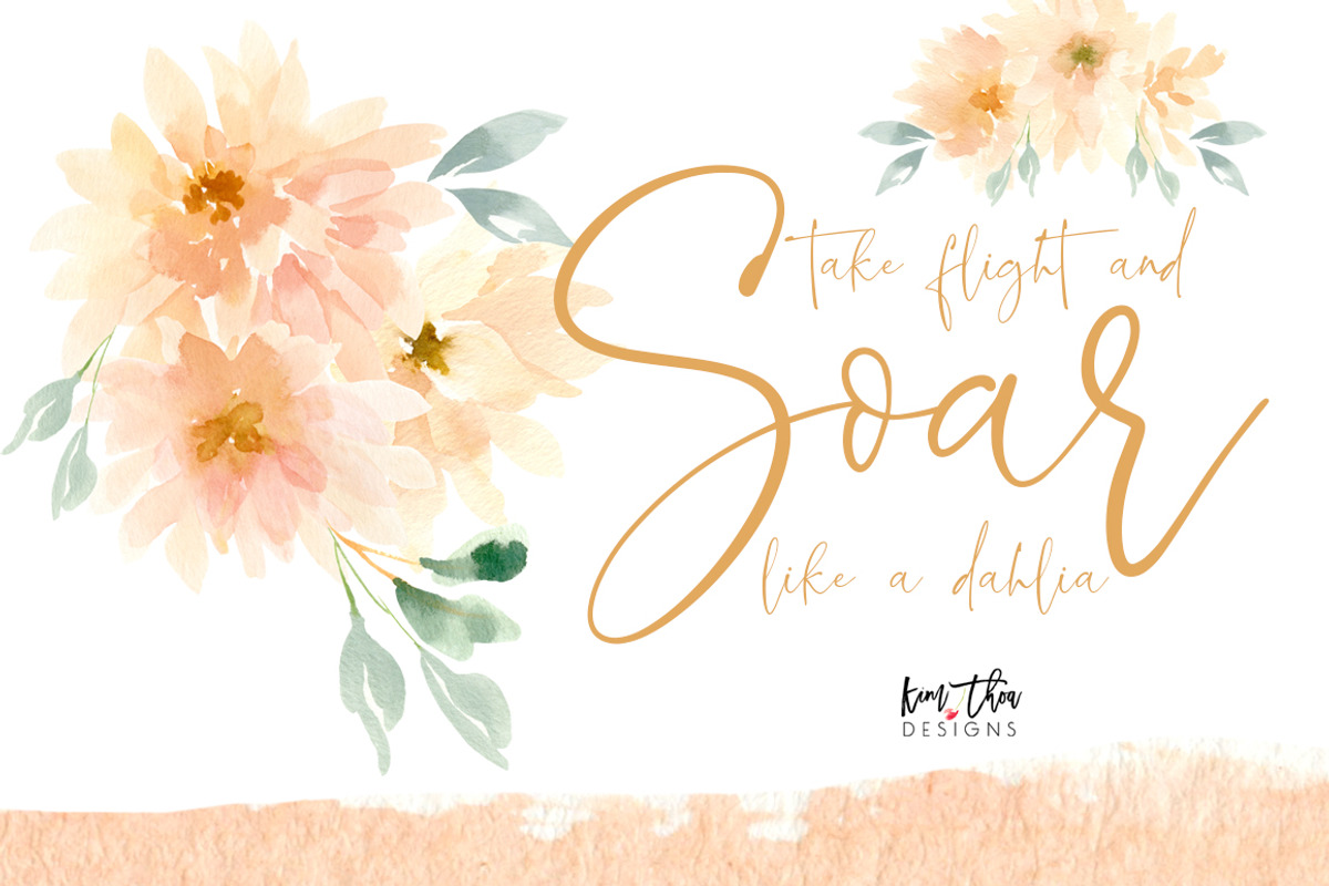 Peach and Cream Dahlias, an Illustration by Kim Thoa Designs (Photo 12 of 14)