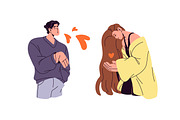 People with hearts, love concept set, a Person Illustration by PaperTrident (Thumbnail 2 of 10)