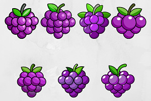 Grape Vector Clipart Collection