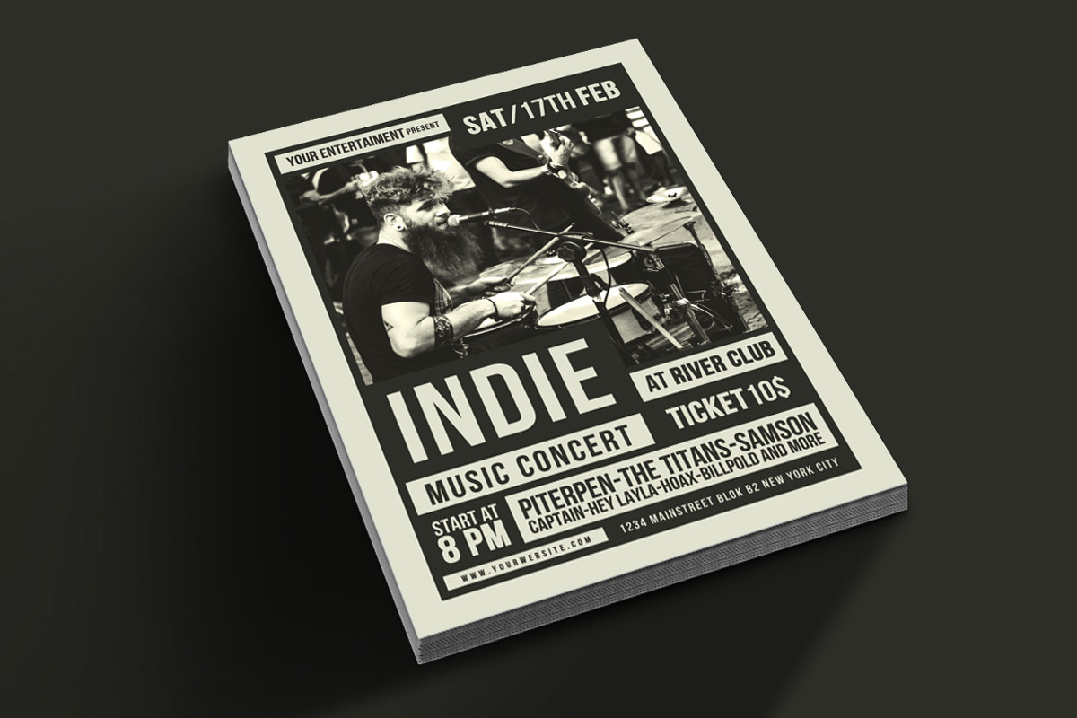 Indie Music Flyer, a Flyer Template by Muhamad Iqbal hidayat (Photo 3 of 4)