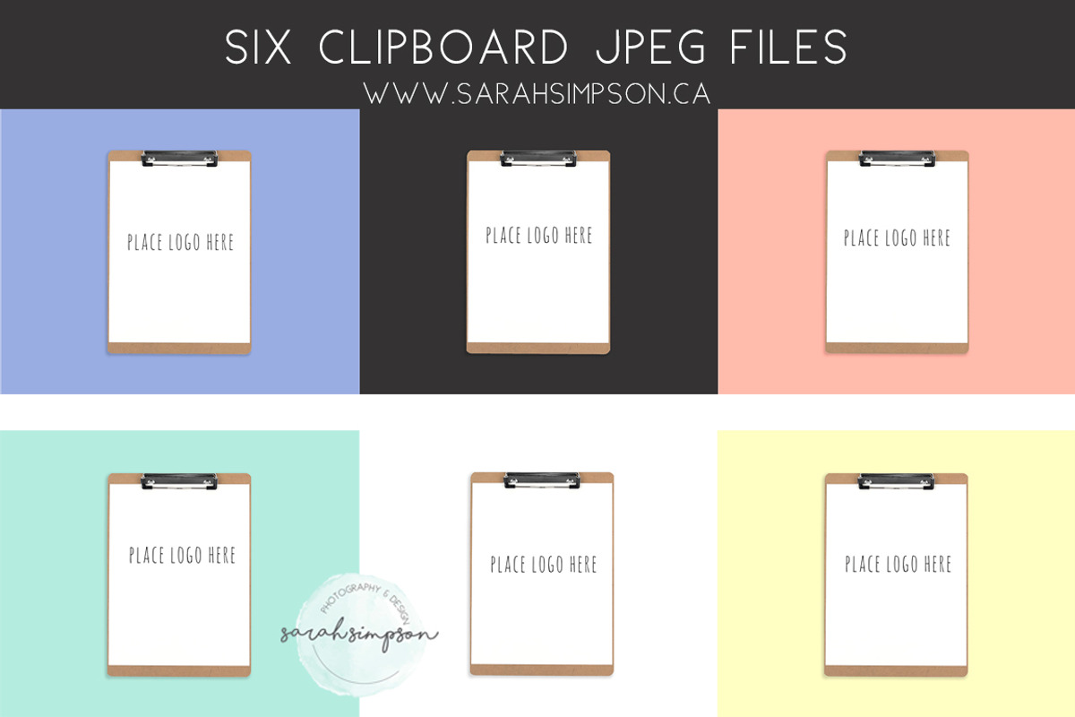 Lay Flat Clipboard in 6 Colors, a Stationery Template by Sarah Simpson -ArtTec