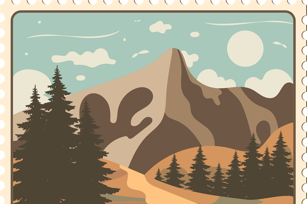Retro Mountain Vector Stamps, a Seasonal Illustration by JYa_Design (Photo 4 of 5)