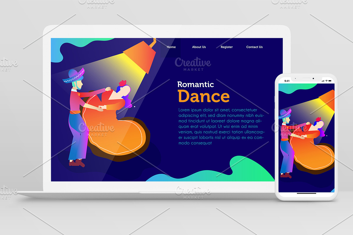 Landing Page Romantic Dance, a Landing Page Template by bungamustia (Photo 2 of 2)