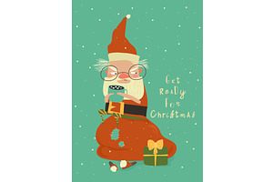 Funny Angry Santa Claus sitting on, an Object Illustration by Maria Starus
