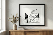 Mid-Century Modern Couple line Art, a Person Illustration by 3d_model_tifotizi (Thumbnail 7 of 7)