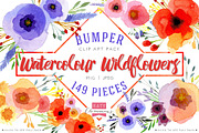 Watercolour Wildflowers clip art, an Illustration by Katy Clemmans (Thumbnail 5 of 5)