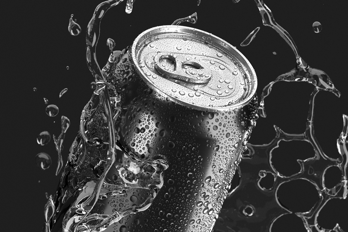 Black 550ml Can With Splash 3D Model, an Object 3D Model by rebrandy (Photo 5 of 7)