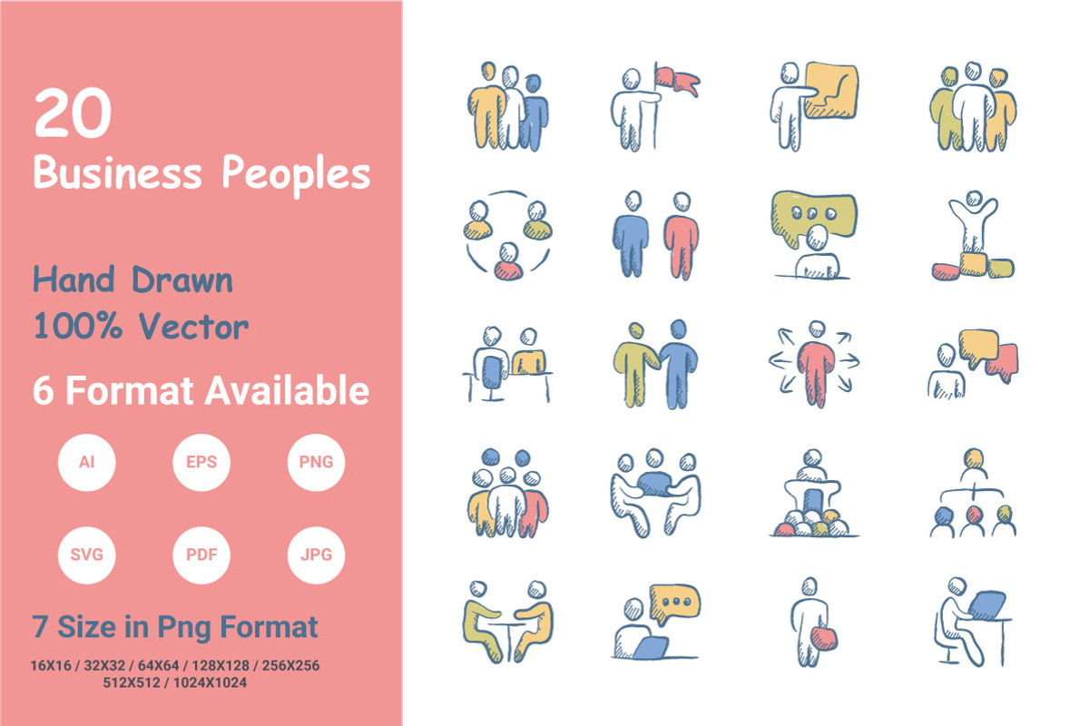Business Peoples Hand Drawn, an Icon by Color Cubes (Photo 1 of 5)