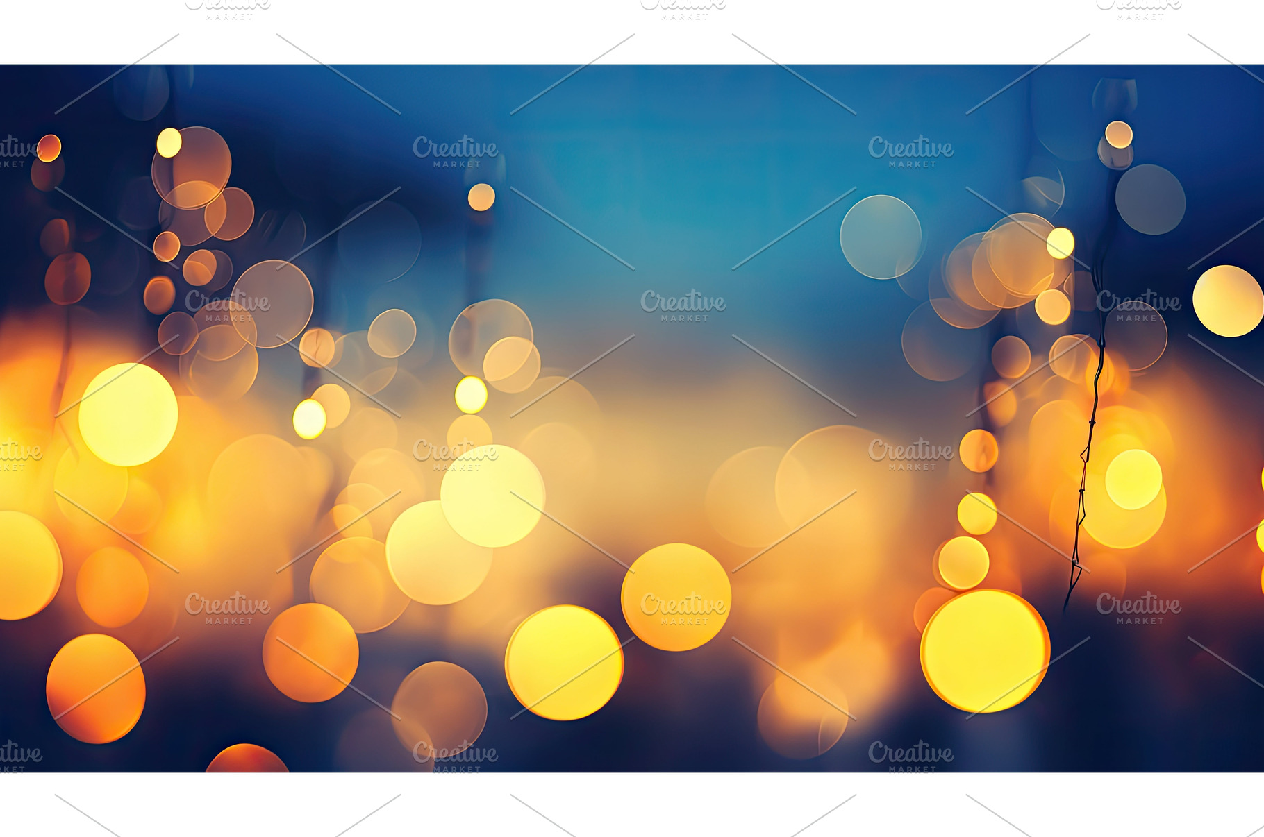 sunbackdrop blue and yellow bokeh ai, a Background Photo by pikepicture