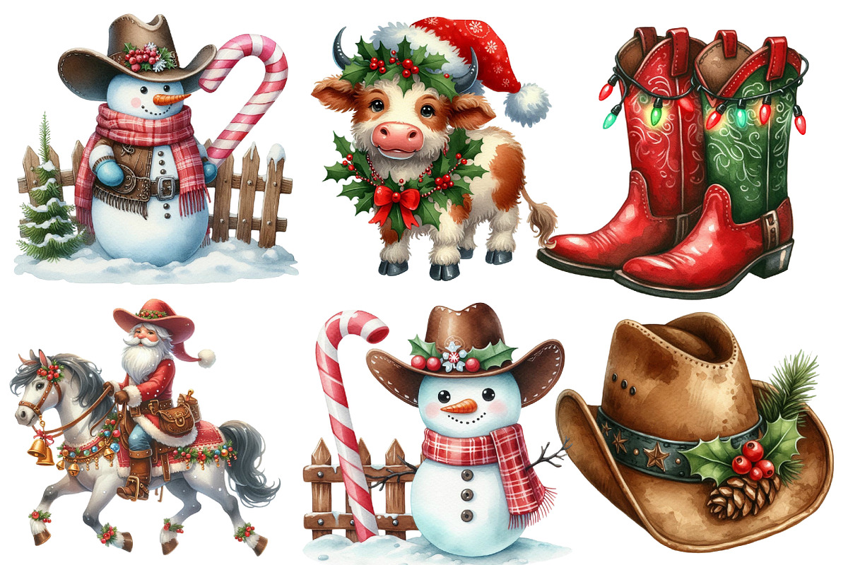 Christmas western clipart, an Illustration by Designworld (Photo 4 of 6)