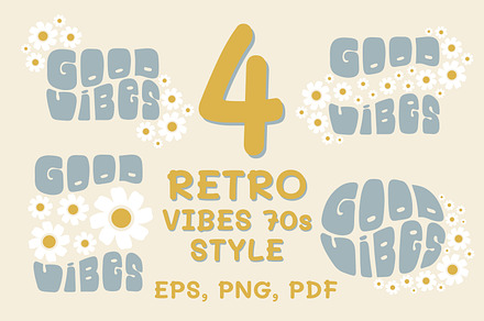 Good Vibes vintage illustration