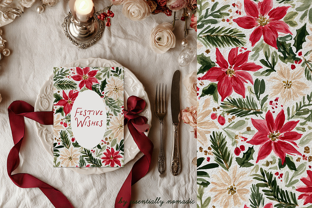 Painted Festive Christmas Background, a Background Graphic by Essentially Nomadic (Photo 3 of 10)