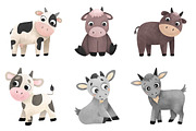 Cute farm animals, an Animal Illustration by LikaYu (Thumbnail 3 of 6)