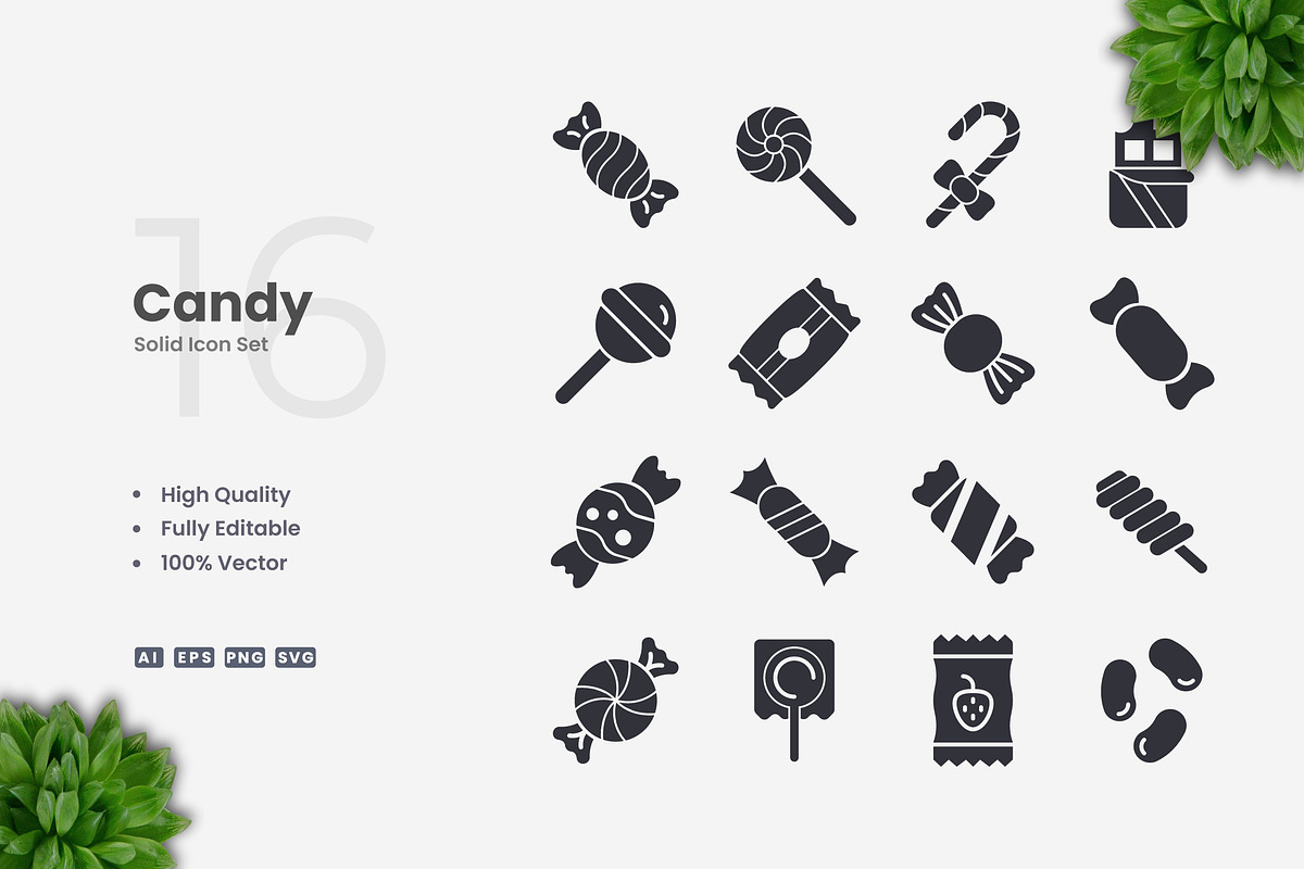 Candy Solid Icons, an Icon by Upnowgraphic