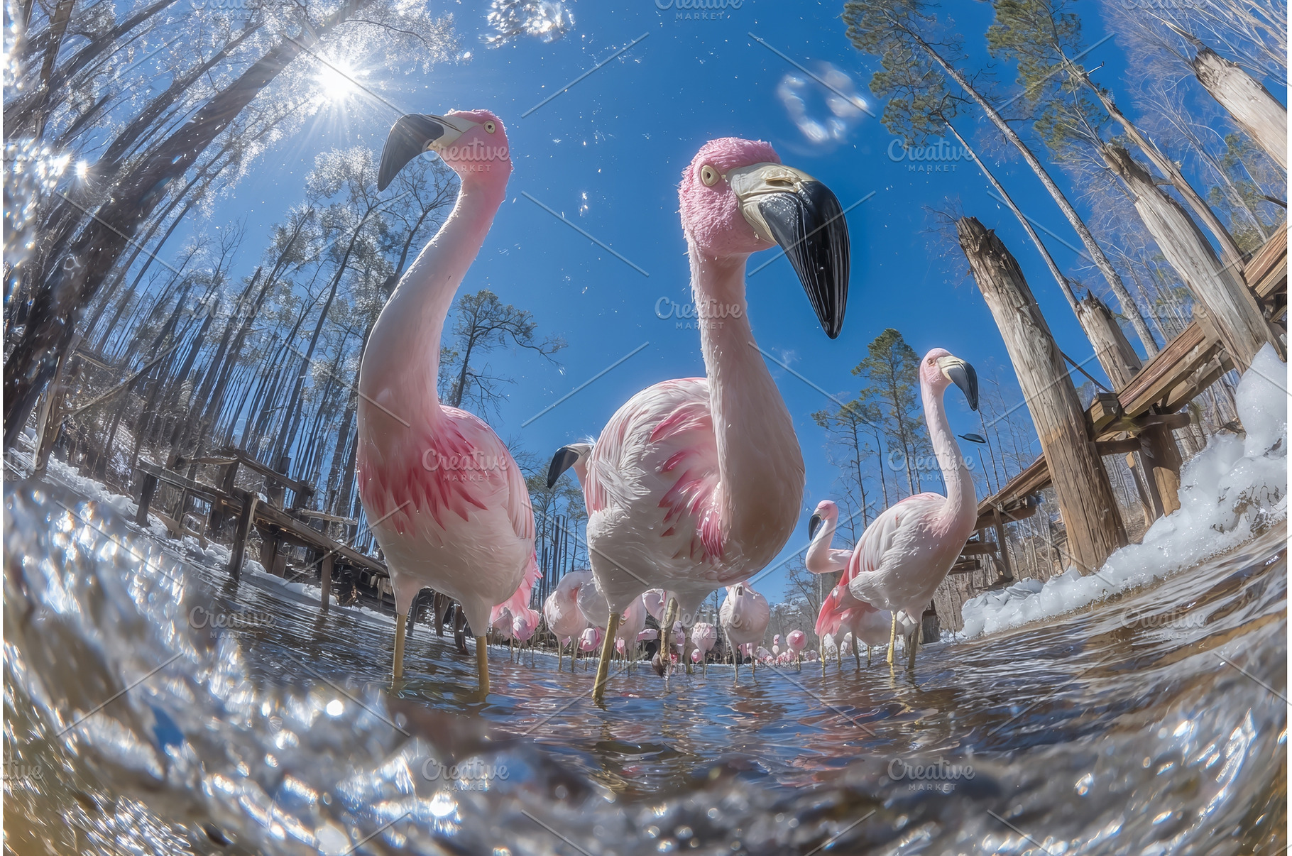A large group of greater flamingos, an Animal Photo by ZinetroN