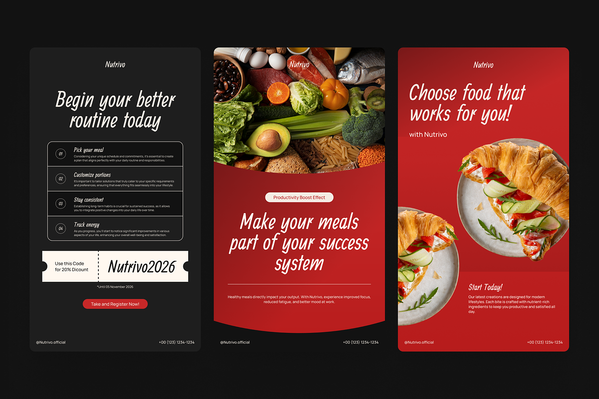 Nutrivo-Food & Beverage Social Media, a Social Media Template by SLAB! Design (Photo 5 of 8)