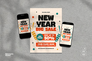 New Year Sale Flyer, a Flyer Template by Neermana