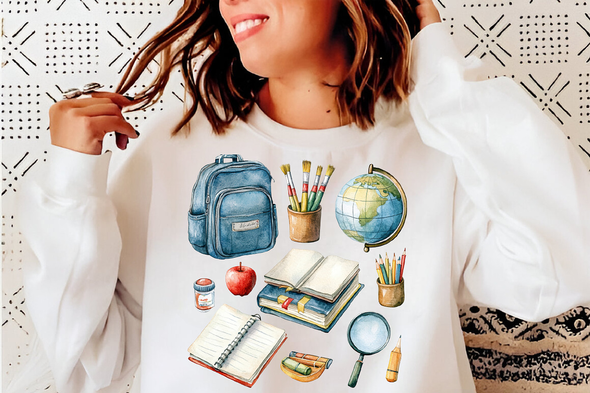 Distressed Back To School Clipart, a Transportation Illustration by SinaCreation (Photo 8 of 9)