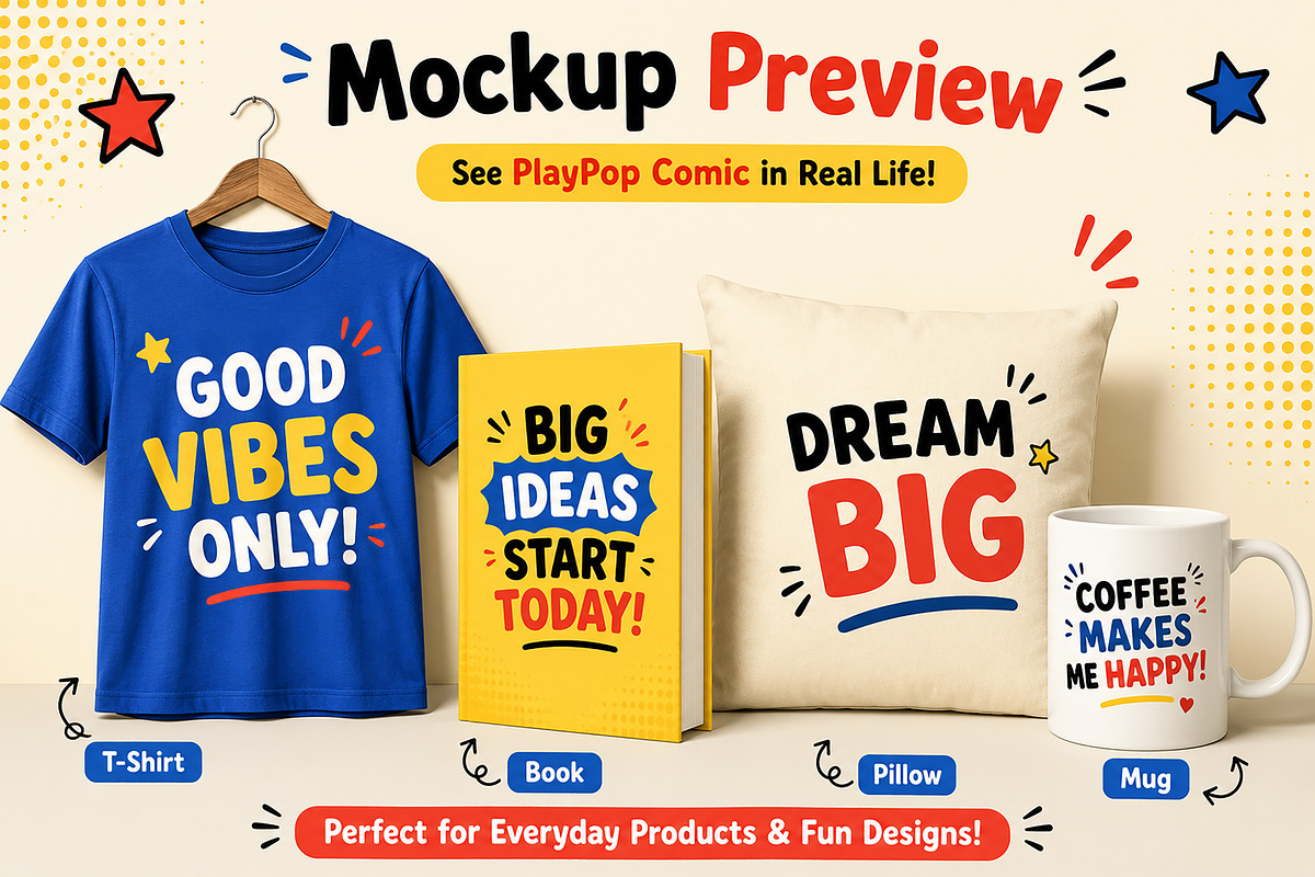 PlayPop Comic, a Slab Serif Font by Wow Magic (Photo 2 of 5)