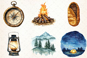 Watercolor Camping Clip Art, an Illustration by Libby Wishes (Thumbnail 3 of 5)