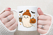 Cute Ghost Coffee Pumpkin Halloween, an Illustration by Sublimation Artist (Thumbnail 8 of 9)